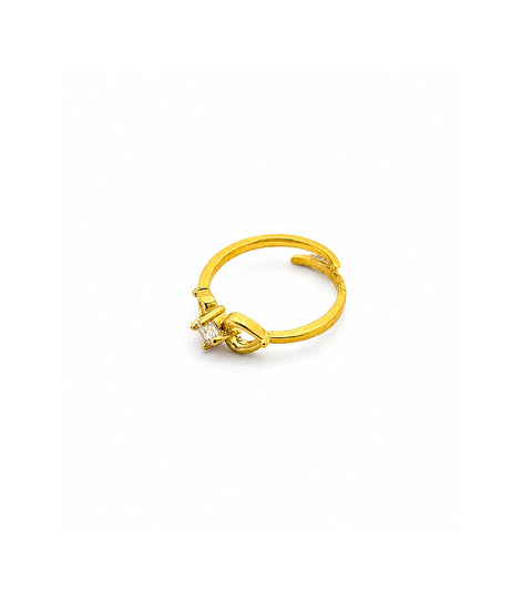 Gold Plated Lumi Bow Adjustable AD Finger Ring