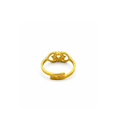 Gold Plated Lumi Bow Adjustable AD Finger Ring