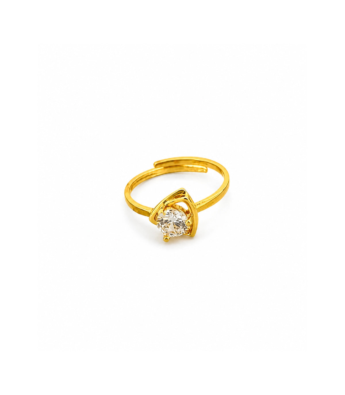 Gold Plated Celestia Solitaire Adjustable Finger Ring
