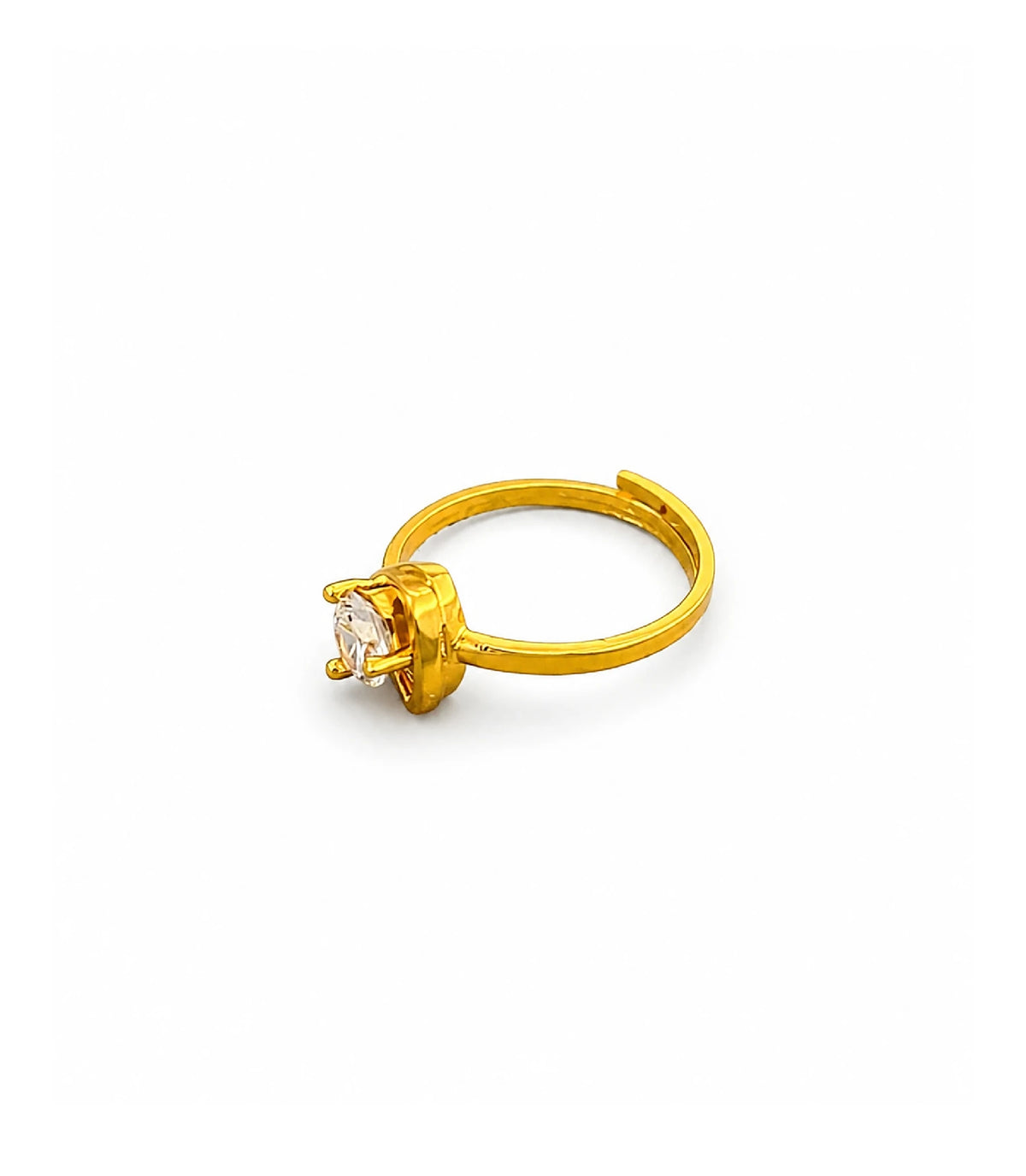 Gold Plated Celestia Solitaire Adjustable Finger Ring