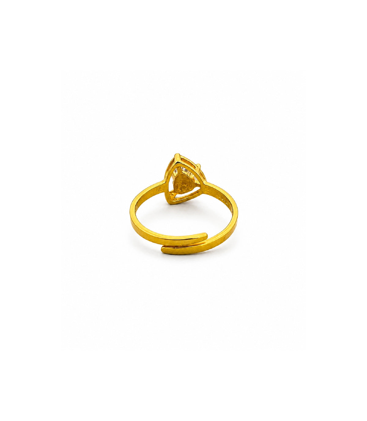 Gold Plated Celestia Solitaire Adjustable Finger Ring