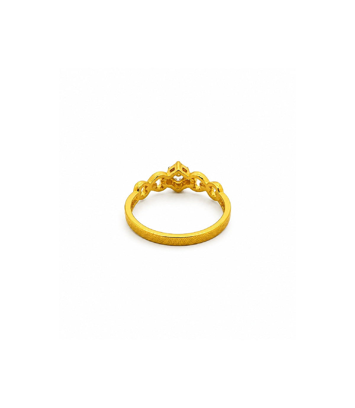 Gold Plated Aurielle Link Solitaire Finger Ring