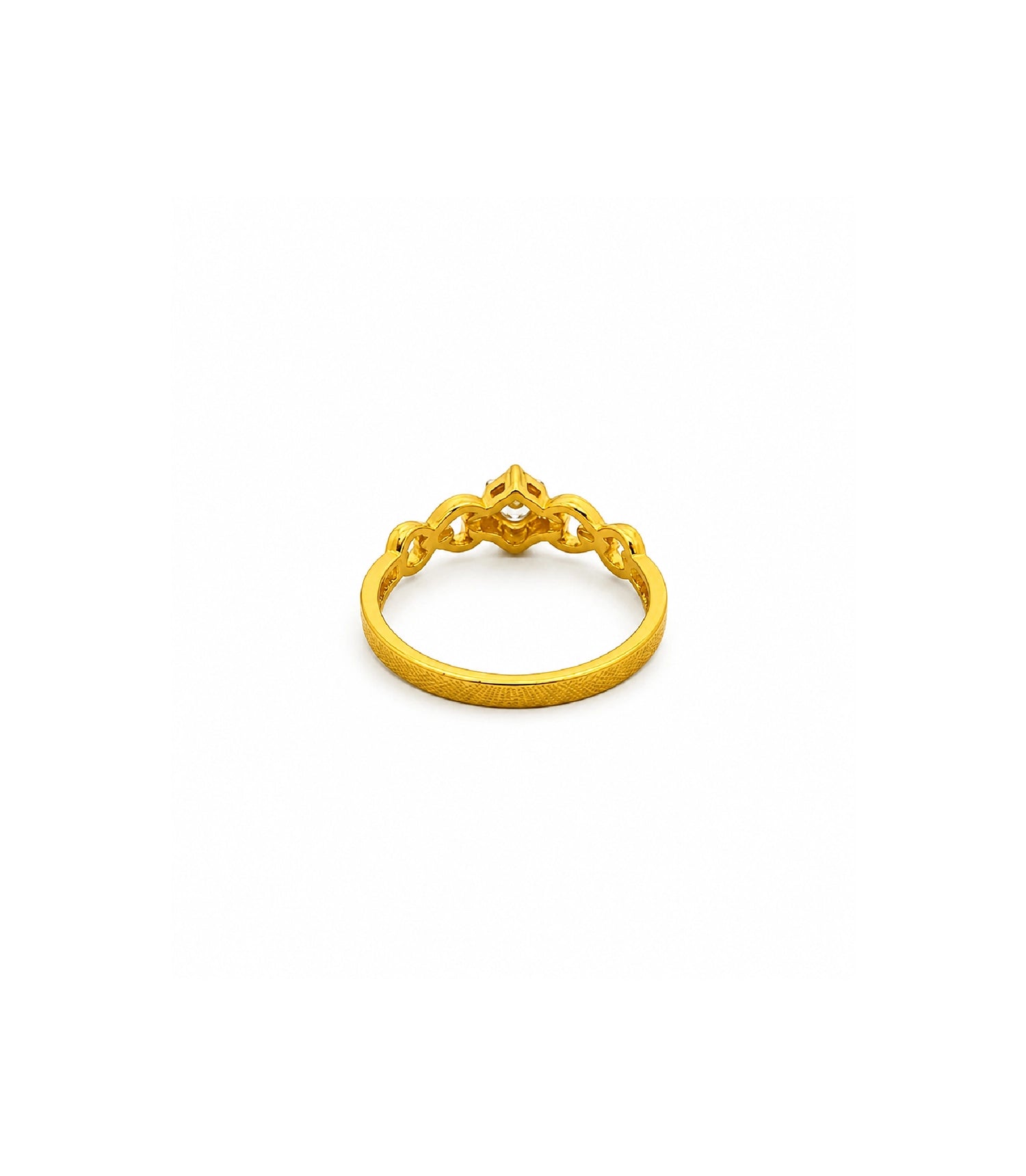 Gold Plated Aurielle Link Solitaire Finger Ring