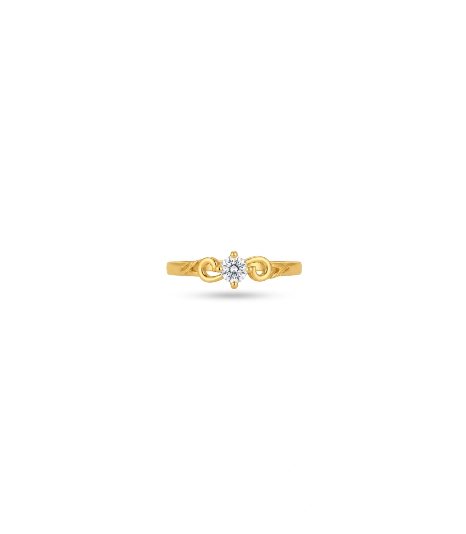 Gold Plated Festive Classic Solitaire Finger Ring