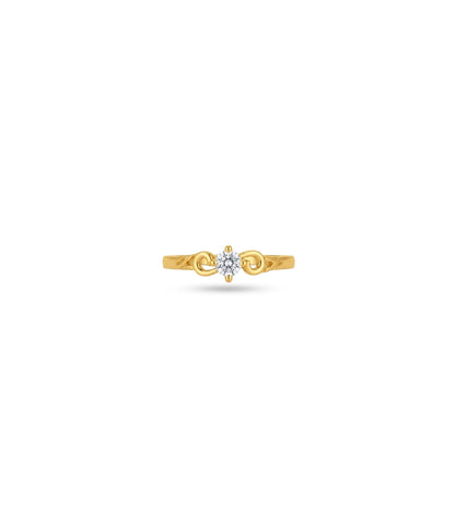 Gold Plated Festive Classic Solitaire Finger Ring