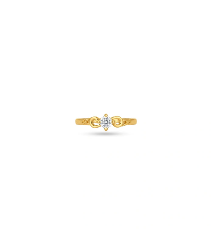 Gold Plated Festive Classic Solitaire Finger Ring