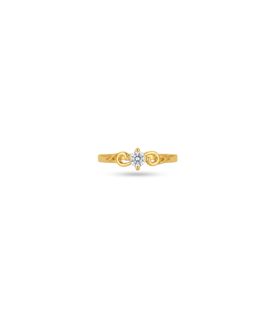 Gold Plated Festive Classic Solitaire Finger Ring