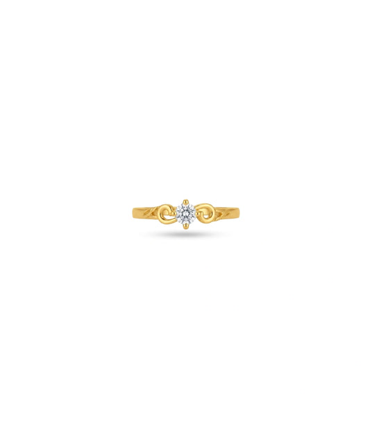 Gold Plated Festive Classic Solitaire Finger Ring