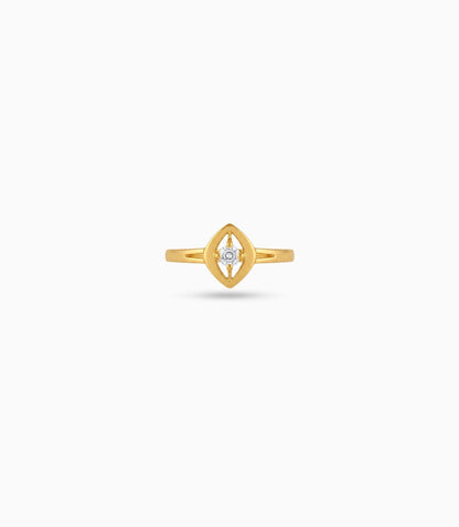 Gold Plated Festive AD Eye Motif Finger Ring