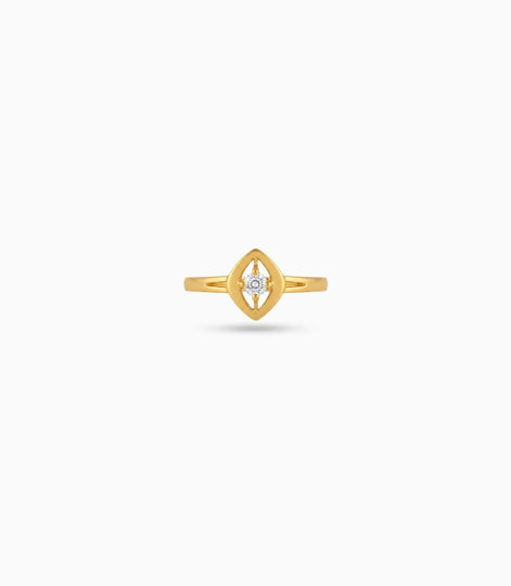 Gold Plated Festive AD Eye Motif Finger Ring