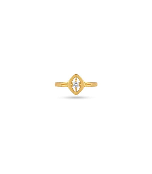 Gold Plated Festive AD Eye Motif Finger Ring