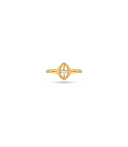 Gold Plated Festive AD Eye Motif Finger Ring