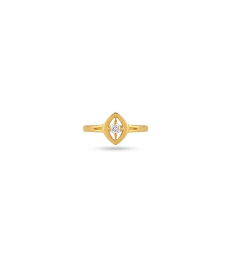 Gold Plated Festive AD Eye Motif Finger Ring