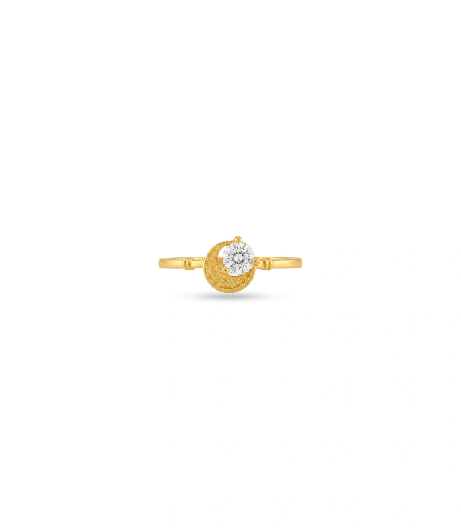 Gold Plated Festive Moon AD Finger Ring