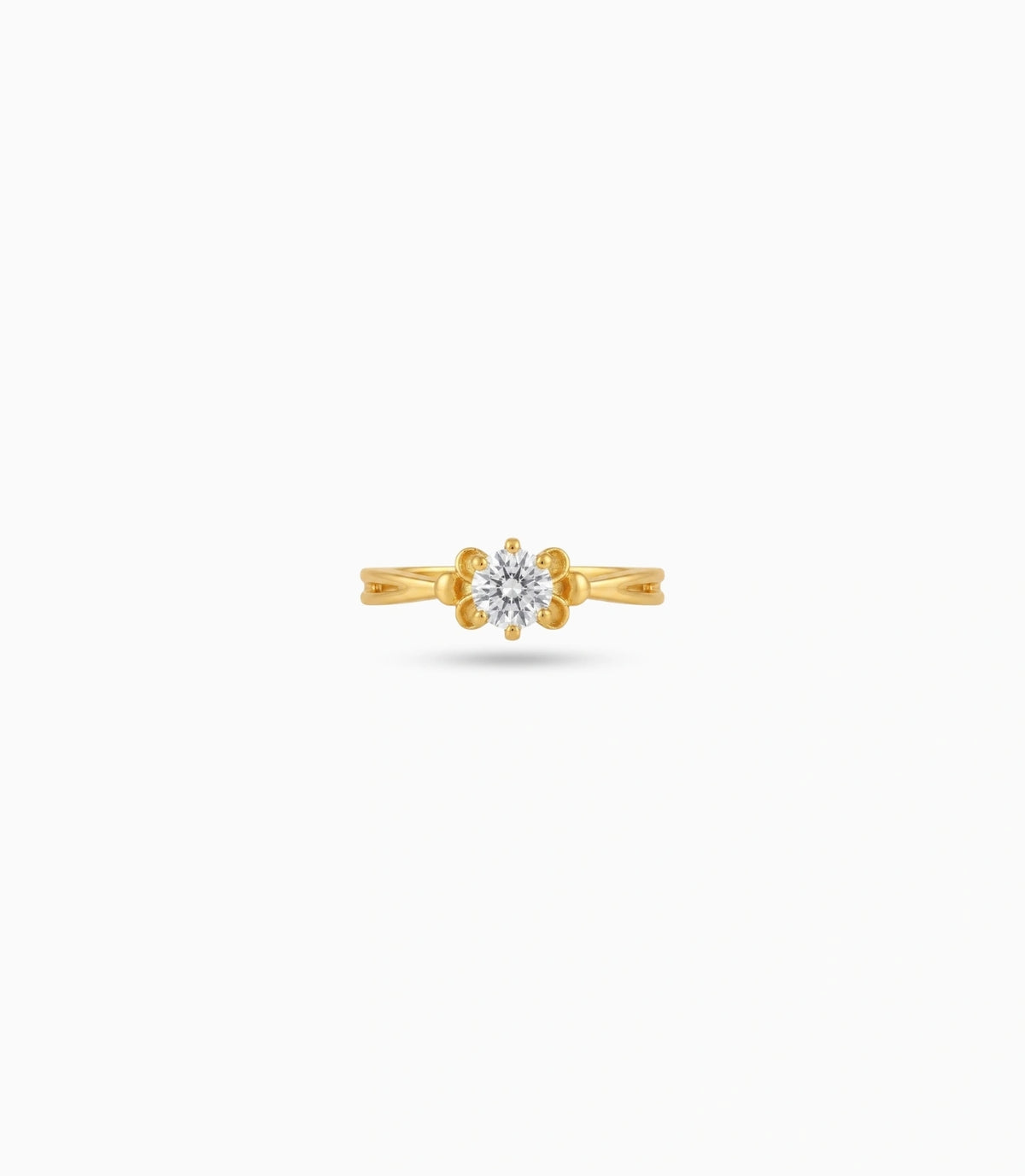 Gold Plated Solitaire Crown Setting Finger Ring
