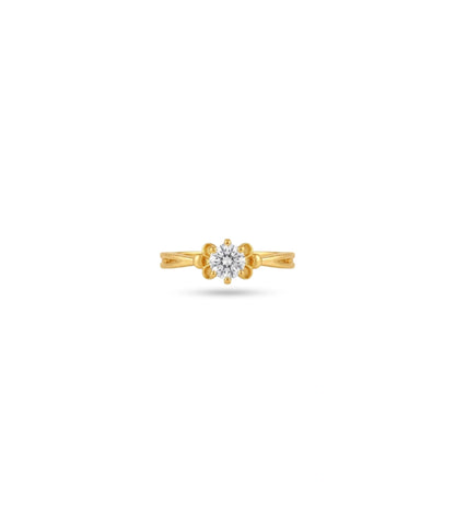 Gold Plated Solitaire Crown Setting Finger Ring