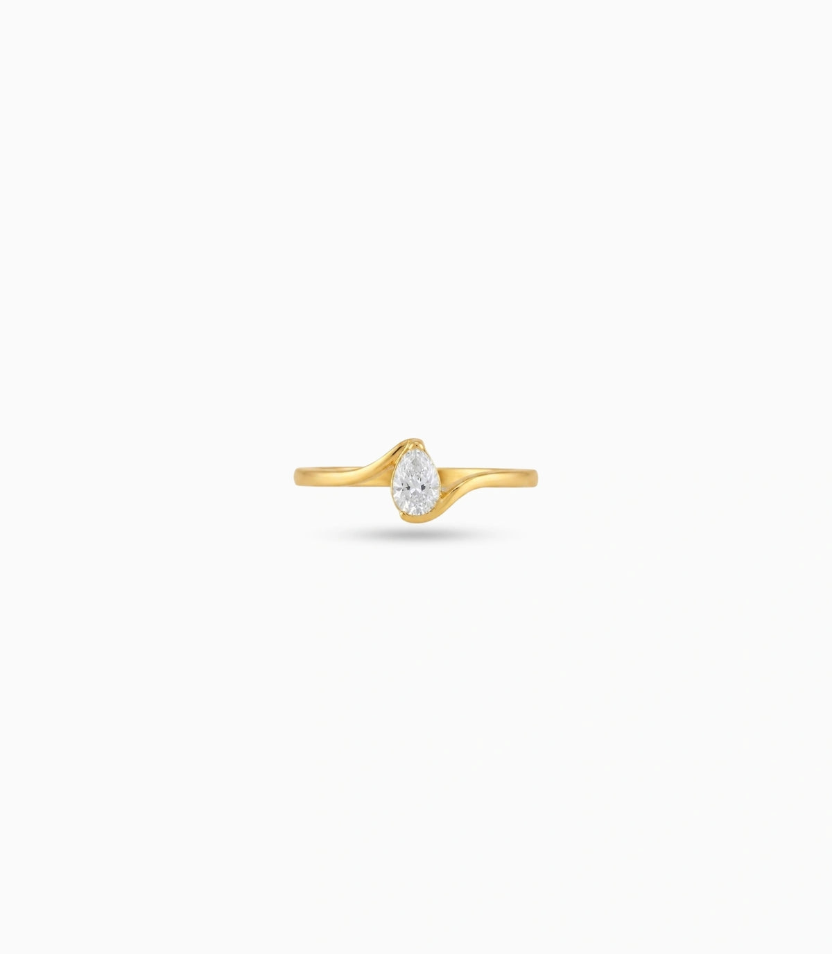 Gold Plated Party Simple Oval AD Finger Ring