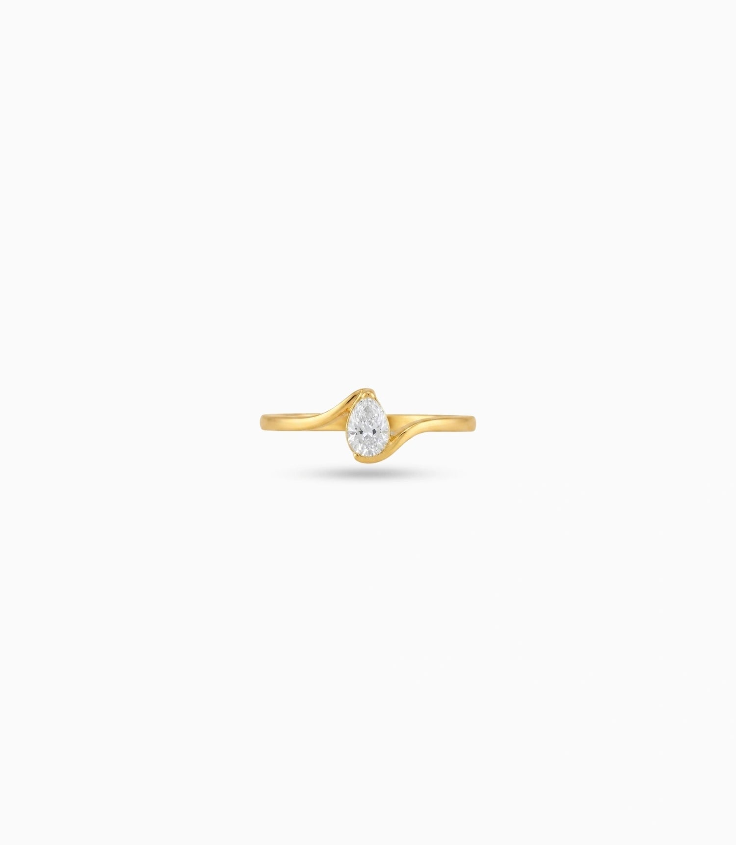 Gold Plated Party Simple Oval AD Finger Ring