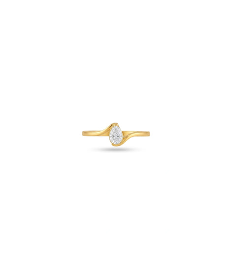 Gold Plated Party Simple Oval AD Finger Ring