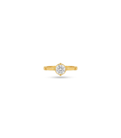 Gold Plated Classic Round Solitaire Finger Ring