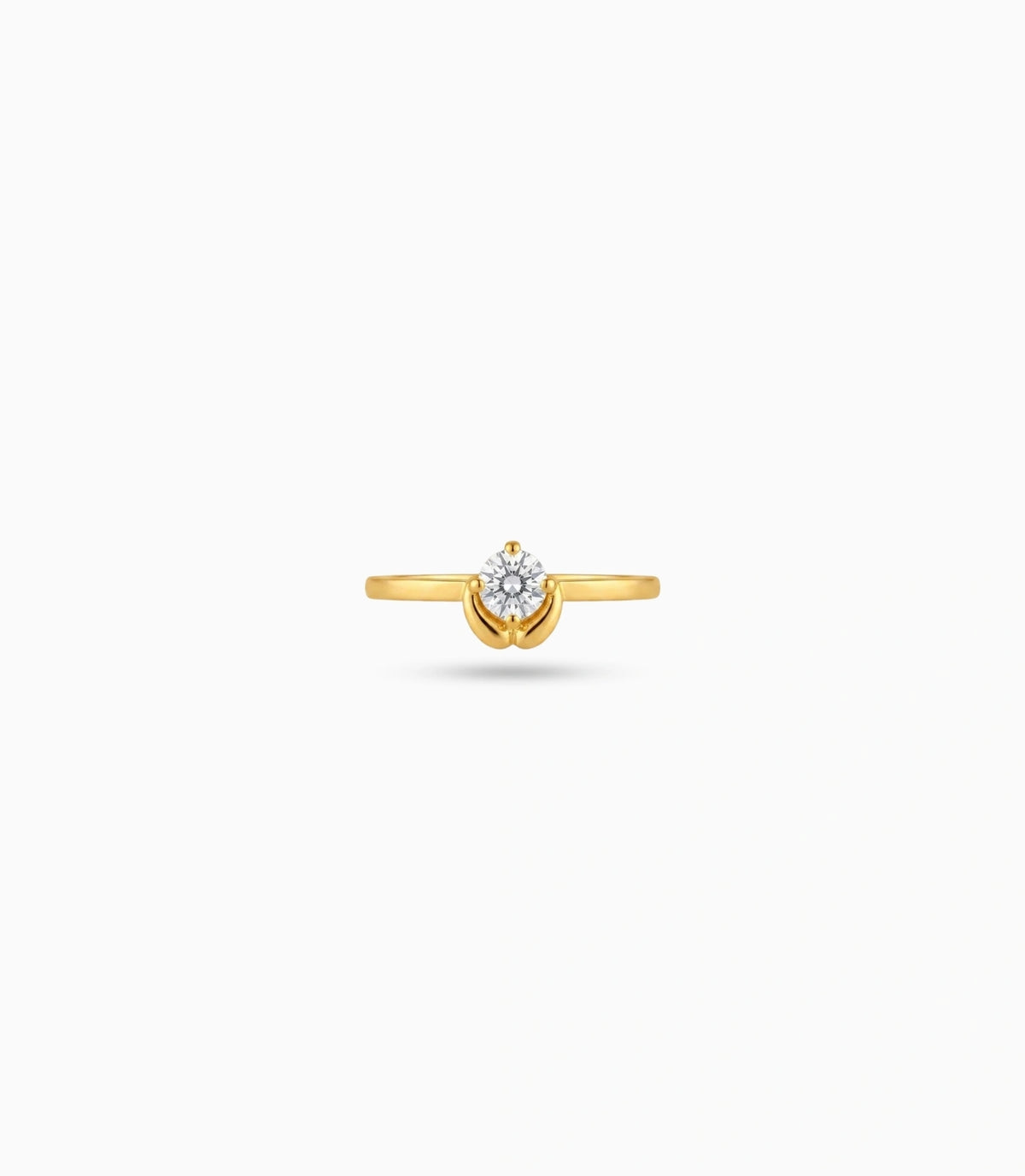 Gold Plated Tulip Base Solitaire Ring