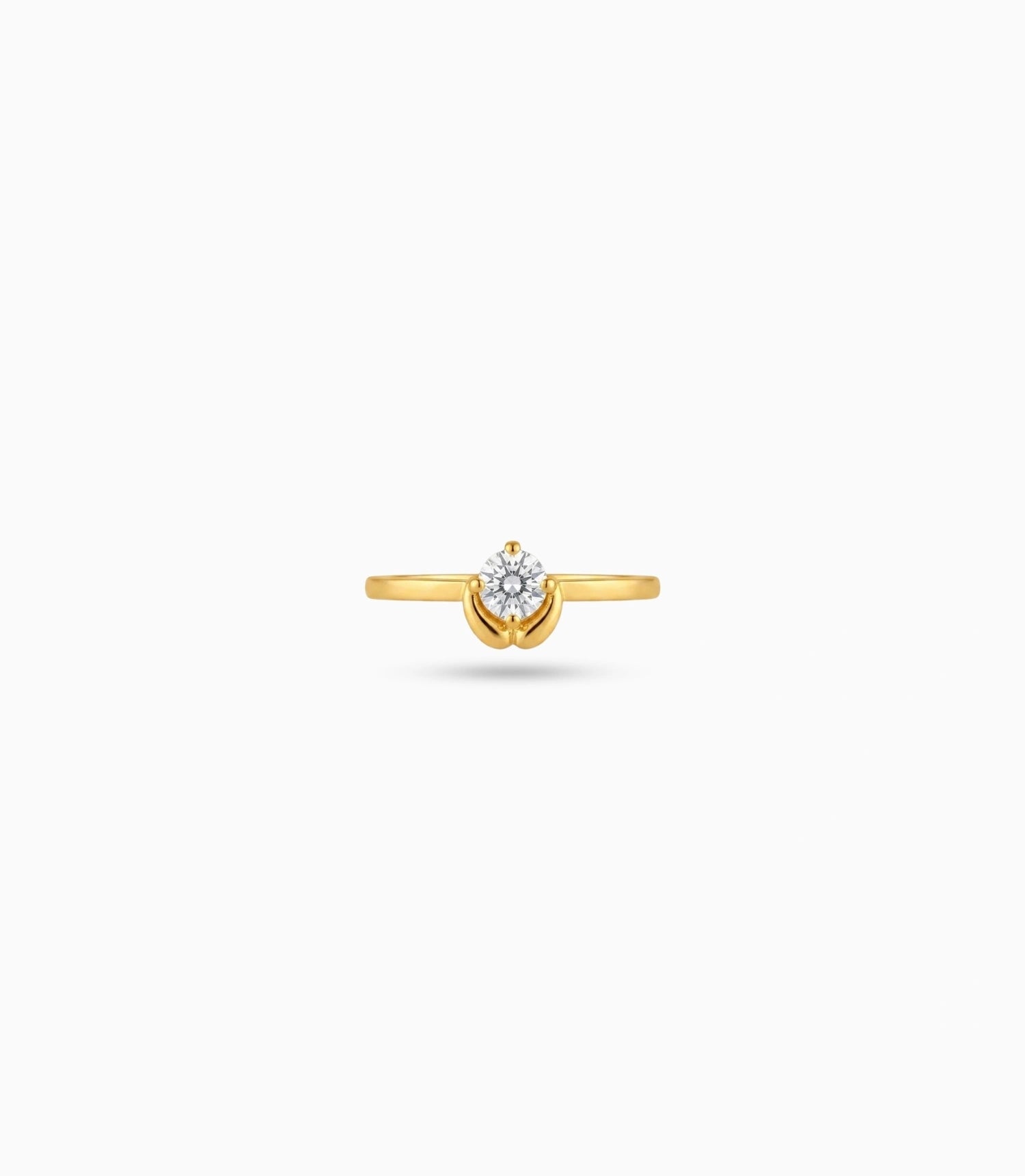 Gold Plated Tulip Base Solitaire Ring