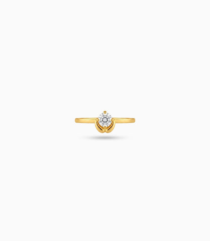 Gold Plated Tulip Base Solitaire Ring