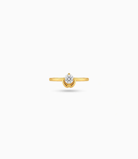 Gold Plated Tulip Base Solitaire Ring