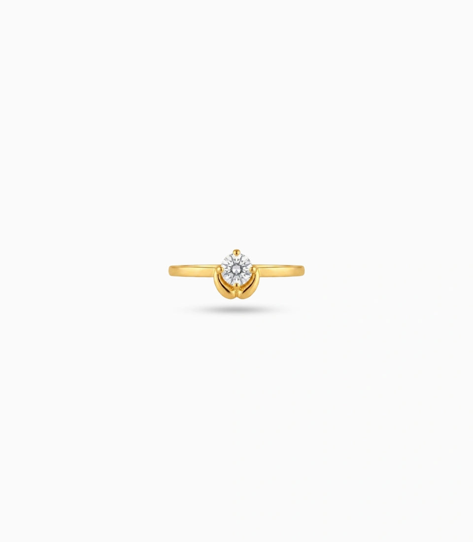 Gold Plated Tulip Base Solitaire Ring