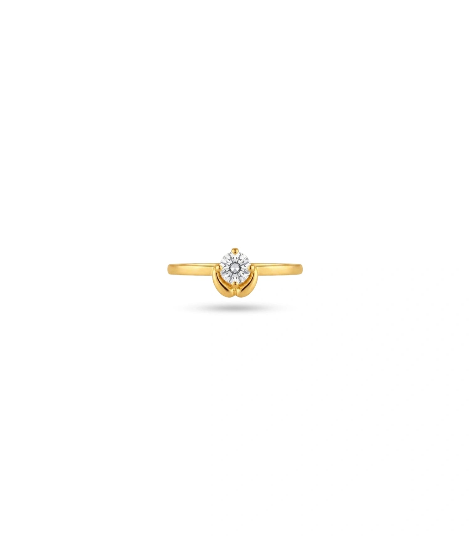 Gold Plated Tulip Base Solitaire Ring