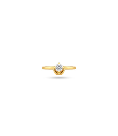 Gold Plated Tulip Base Solitaire Ring