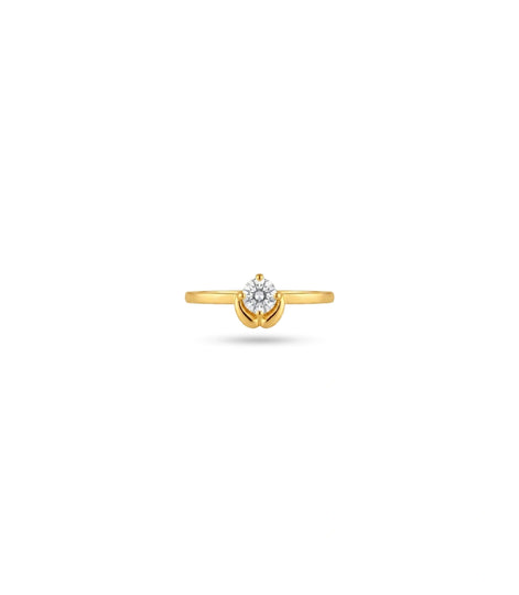 Gold Plated Tulip Base Solitaire Ring