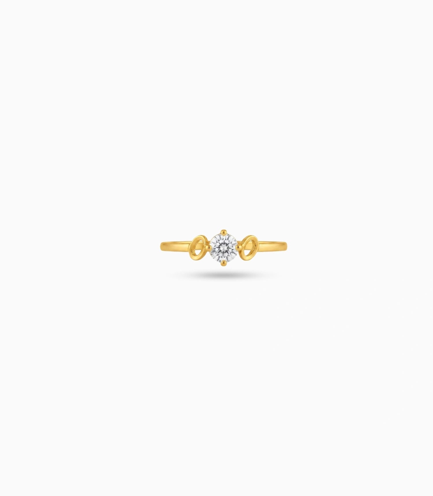 Gold Plated Festive Round AD Finger Ring