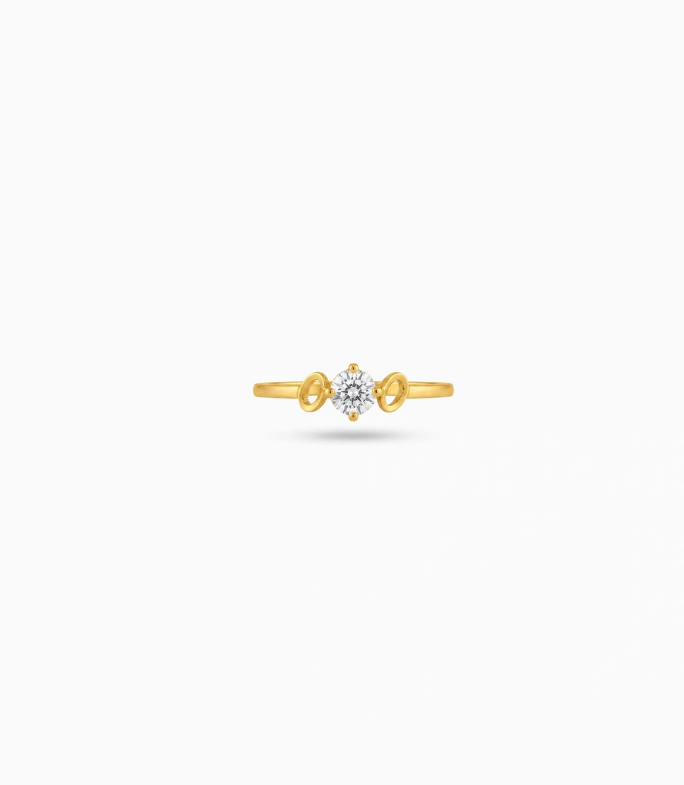 Gold Plated Festive Round AD Finger Ring