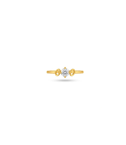 Gold Plated Festive Round AD Finger Ring