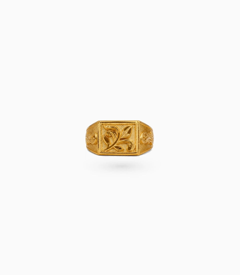 Gold Plated Wedding Square Finger Ring Men