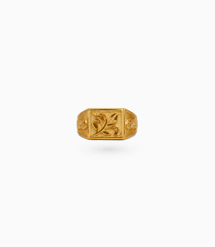 Gold Plated Wedding Square Finger Ring Men