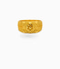Gold Plated Wedding Square Chillai Finger Ring Men