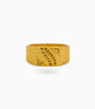 Gold Plated Wedding Square Floral Finger Ring Men