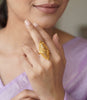 Gold Plated Filigree Statement Adjustable Finger Ring
