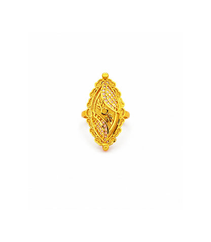 Gold Plated Filigree Statement Adjustable Finger Ring