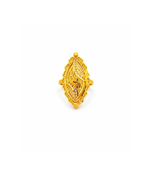 Gold Plated Filigree Statement Adjustable Finger Ring