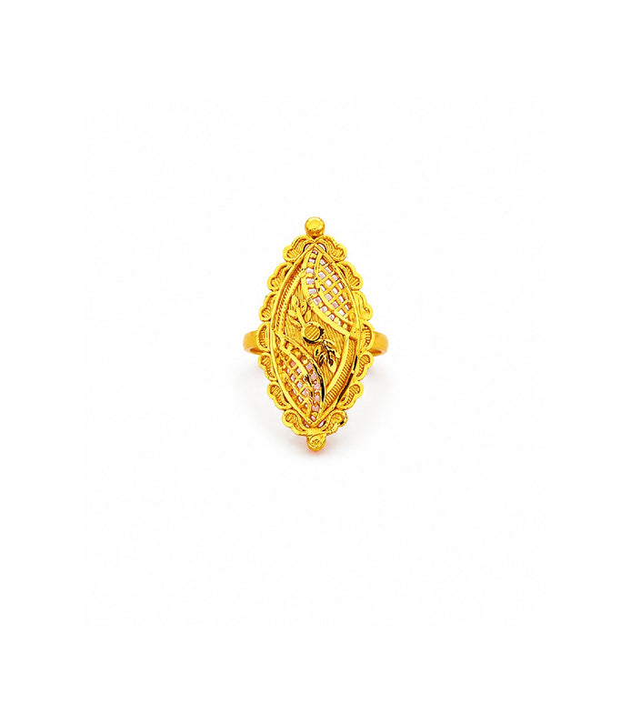 Gold Plated Filigree Statement Adjustable Finger Ring
