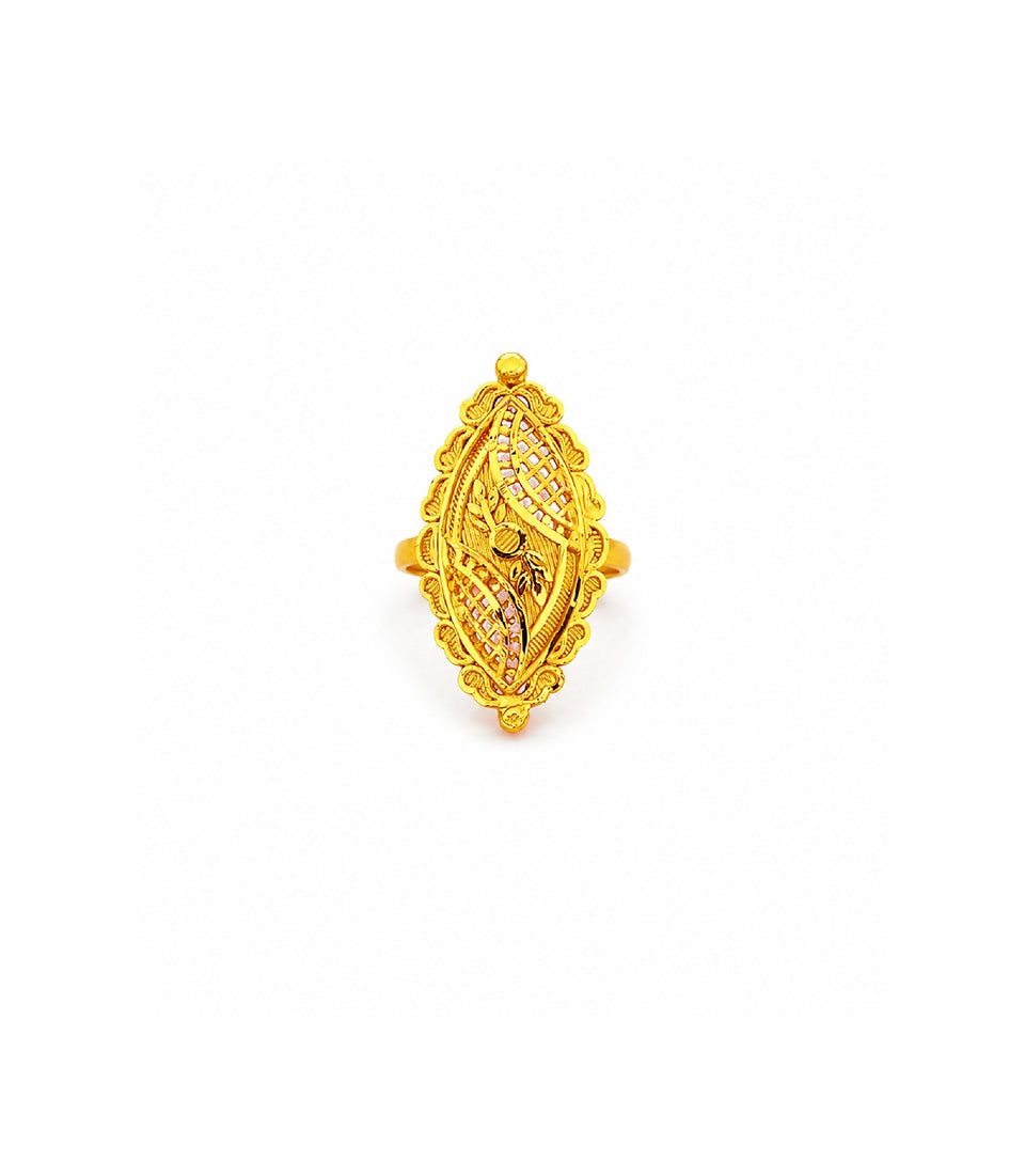 Gold Plated Filigree Statement Adjustable Finger Ring