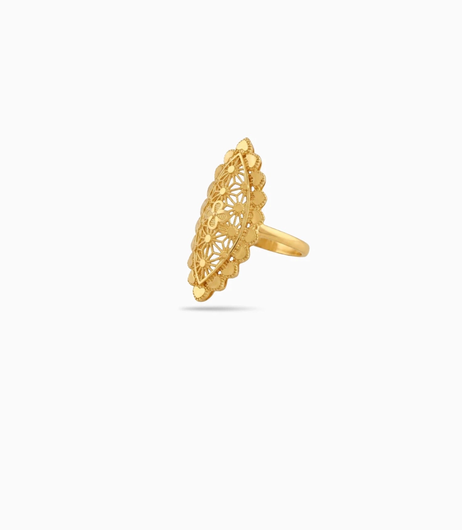 Gold Plated Wedding Oval Bloom Finger Ring