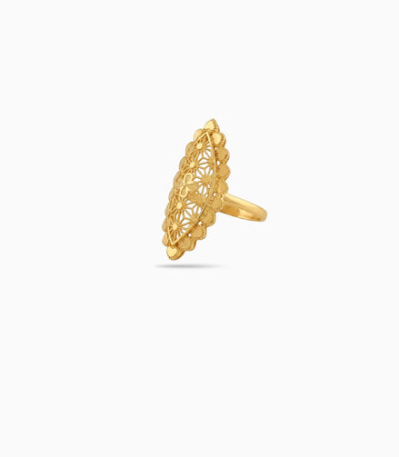 Gold Plated Wedding Oval Bloom Finger Ring