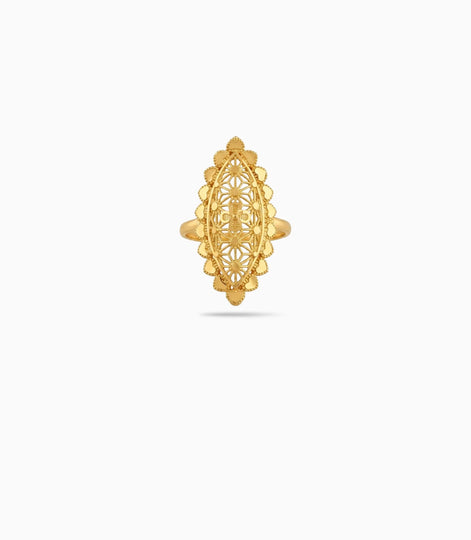 Gold Plated Wedding Oval Bloom Finger Ring