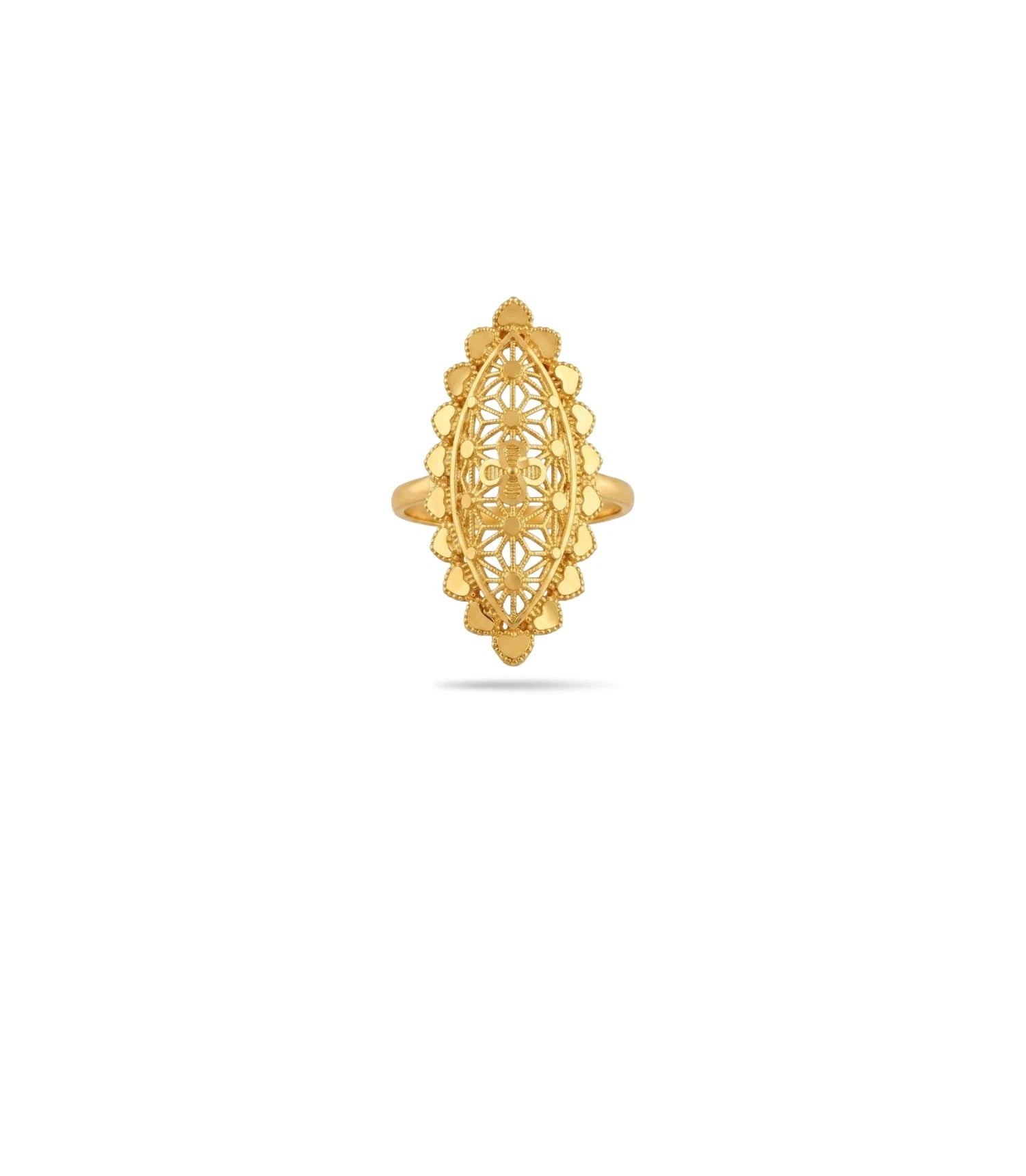 Gold Plated Wedding Oval Bloom Finger Ring