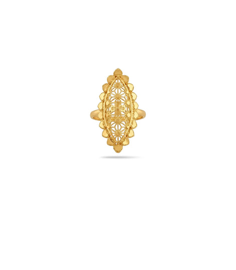 Gold Plated Wedding Oval Bloom Finger Ring
