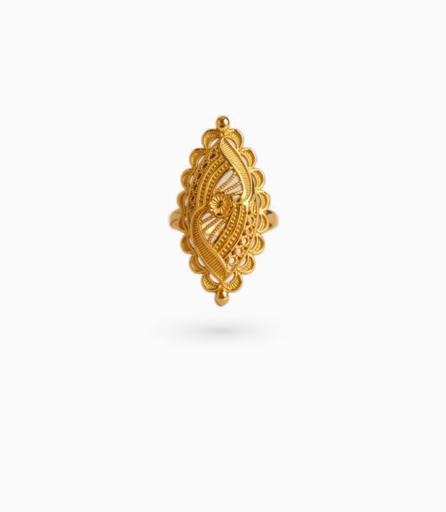 Gold Plated Wedding Designer Oval Finger Ring